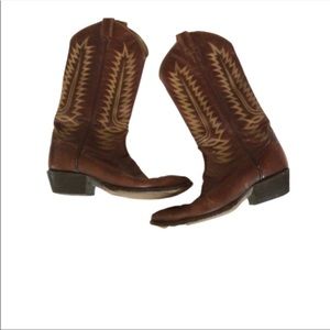 Tony Lama mens brown leather cowboy western boots 8 1/2